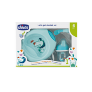 Chicco Conjunto de Papa - Copo + Pratos + Primeira Colher Azul