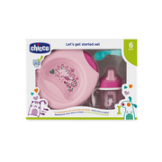 Chicco Conjunto de Papa - Copo + Pratos + Primeira Colher Rosa