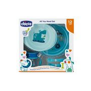 Chicco Conjunto de Papa - Copo + Pratos + Primeiros Talheres Azul