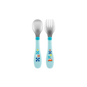 Chicco Conjunto de Talheres de Aço Inoxidável Azul