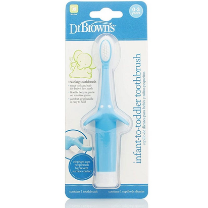 Dr. Brown's Escova de Dentes Elefante Azul 0-3a