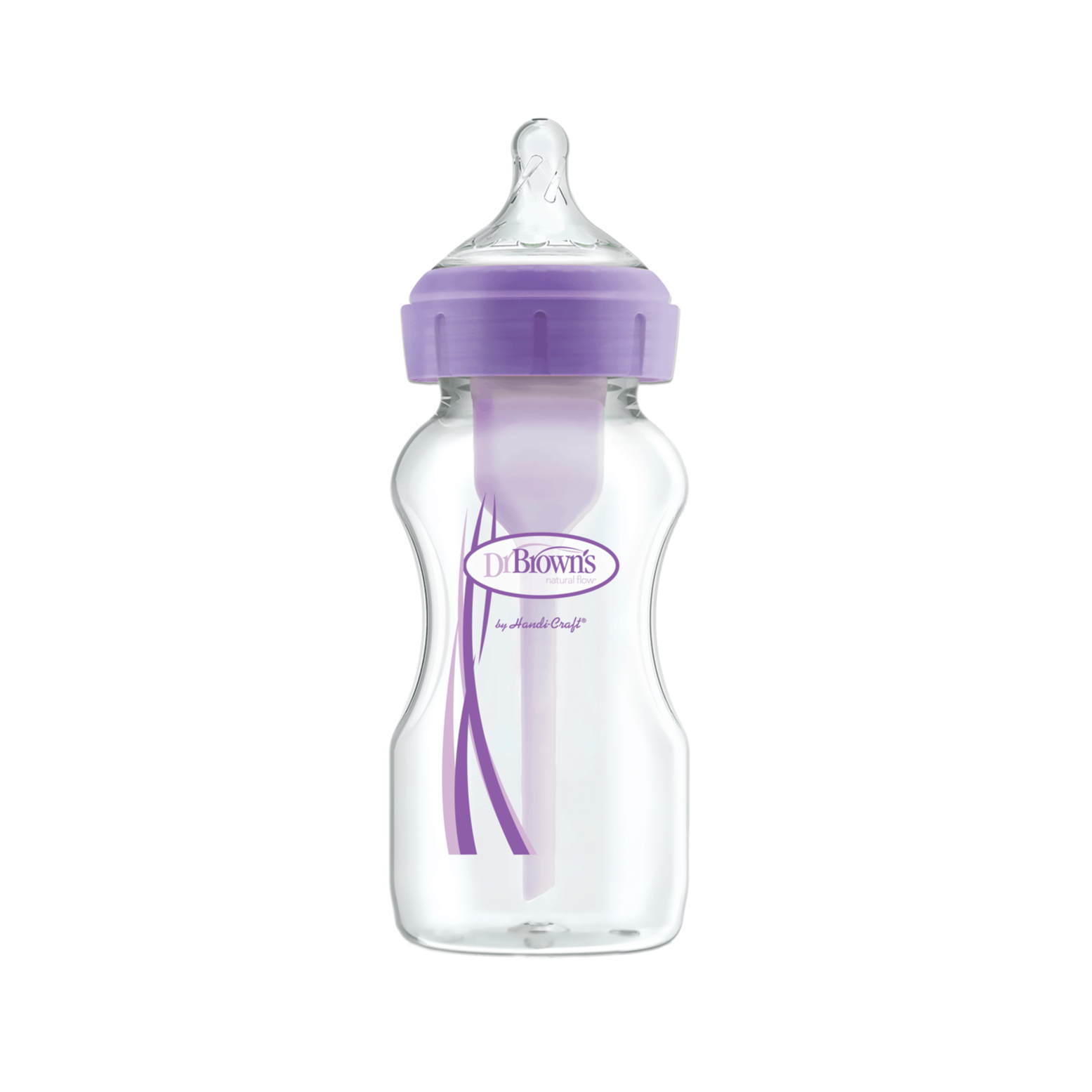 Dr. Brown's Options Biberão Largo Roxo 270mL (3m+)