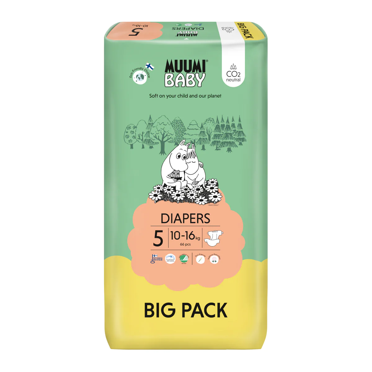 Muumi Fralda T5 (10-16kg) 66 Unidades