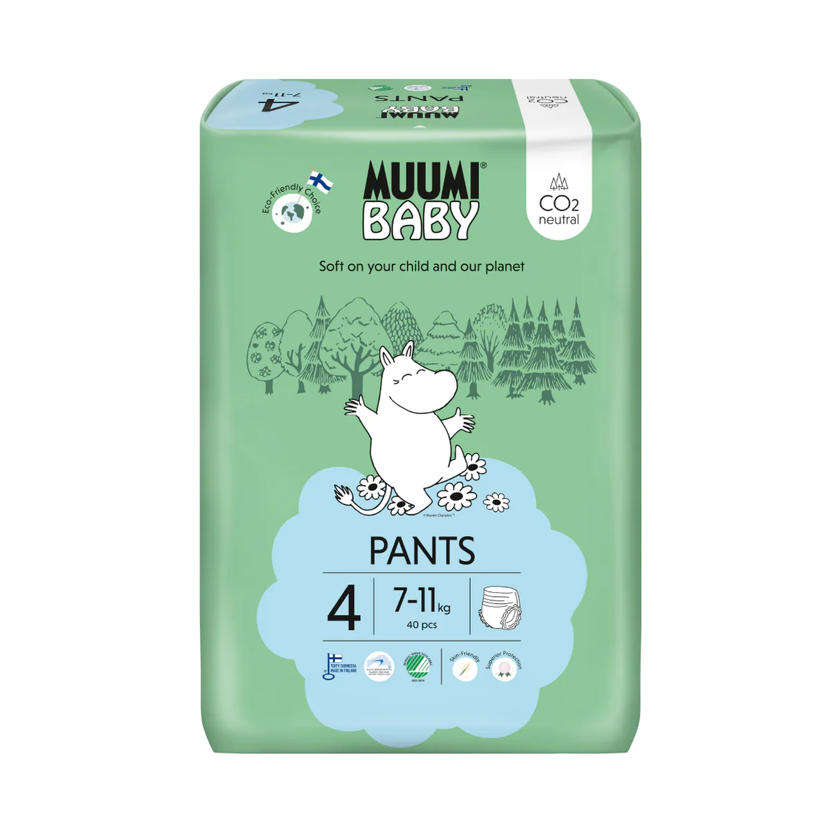 Muumi Walkers Fralda Cueca T4 (7-11kgs) 40 unidades