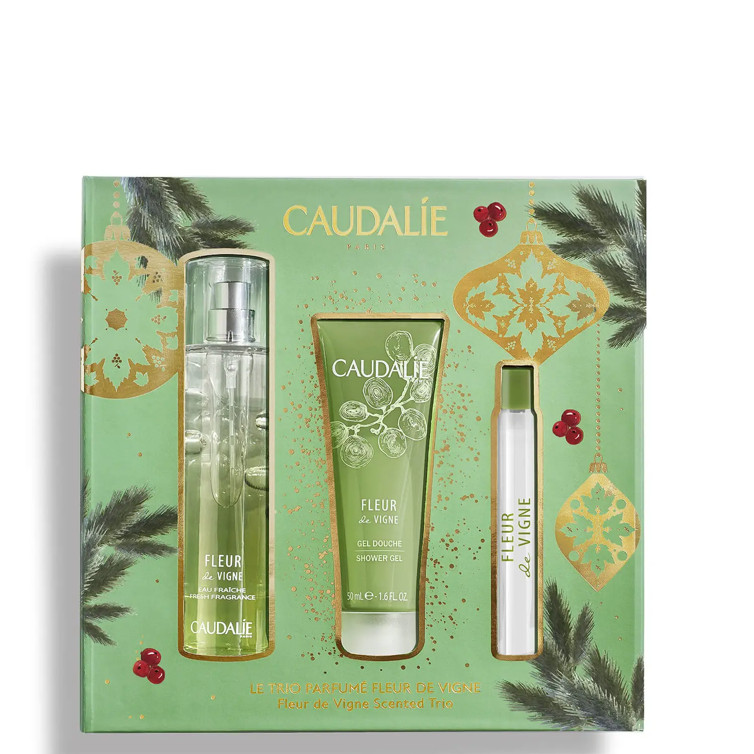 Caudalie Fleur de Vigne Coffret Água fresca 50 ml + Água fresca 10 ml + Gel de duche 50 ml
