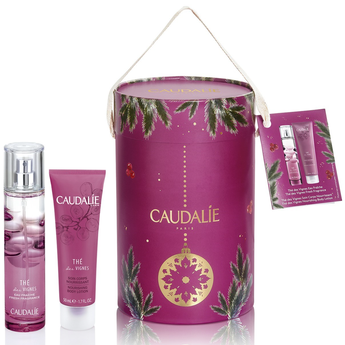 Caudalie Thé des Vignes Coffret Água fresca 100 ml + Loção corporal nutritiva 150 ml