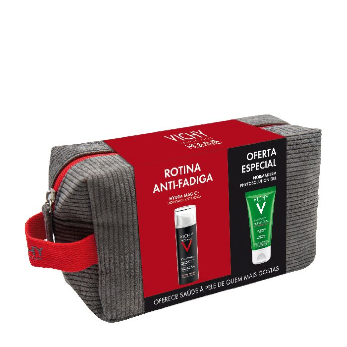 Vichy Homme Coffret Anti-Fadiga Hydra Mag C+ com Oferta de Normaderm Phytosolution Gel de Limpeza