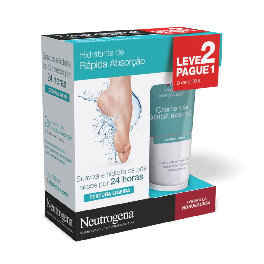 Neutrogena Norwegian Formula Fast-Absorbing Foot Cream 2x100ml Promo 2 for 1
