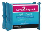 Neutrogena Hydro Boost Toalhitas de Limpeza Facial 2x25unid Promo