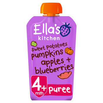 Ella's Kitchen Puré de Fruta e Legumes - Batata Doce, Abóbora, Maçã e Mirtilo 120g