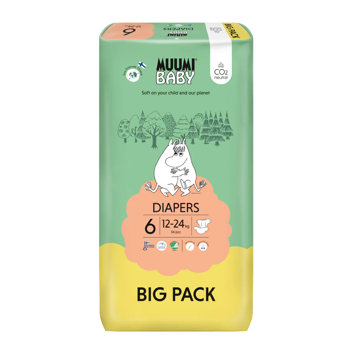 Muumi Fralda T6 (12-24Kg) 54 Unidades