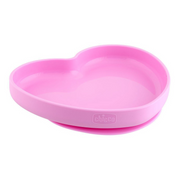 Chicco Prato Silicone Heart com Ventosa Rosa 9m+