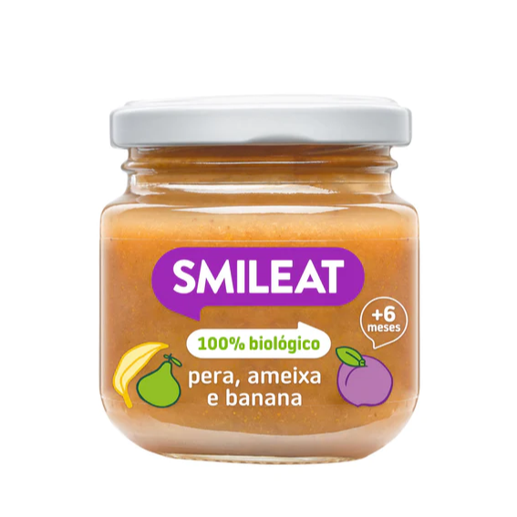 Smileat Bio Boião Pera, Ameixa, Banana 6m+  130g