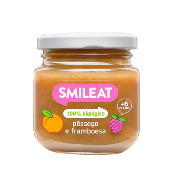 Smileat Bio Boião Pêssego, Framboesa 130gr