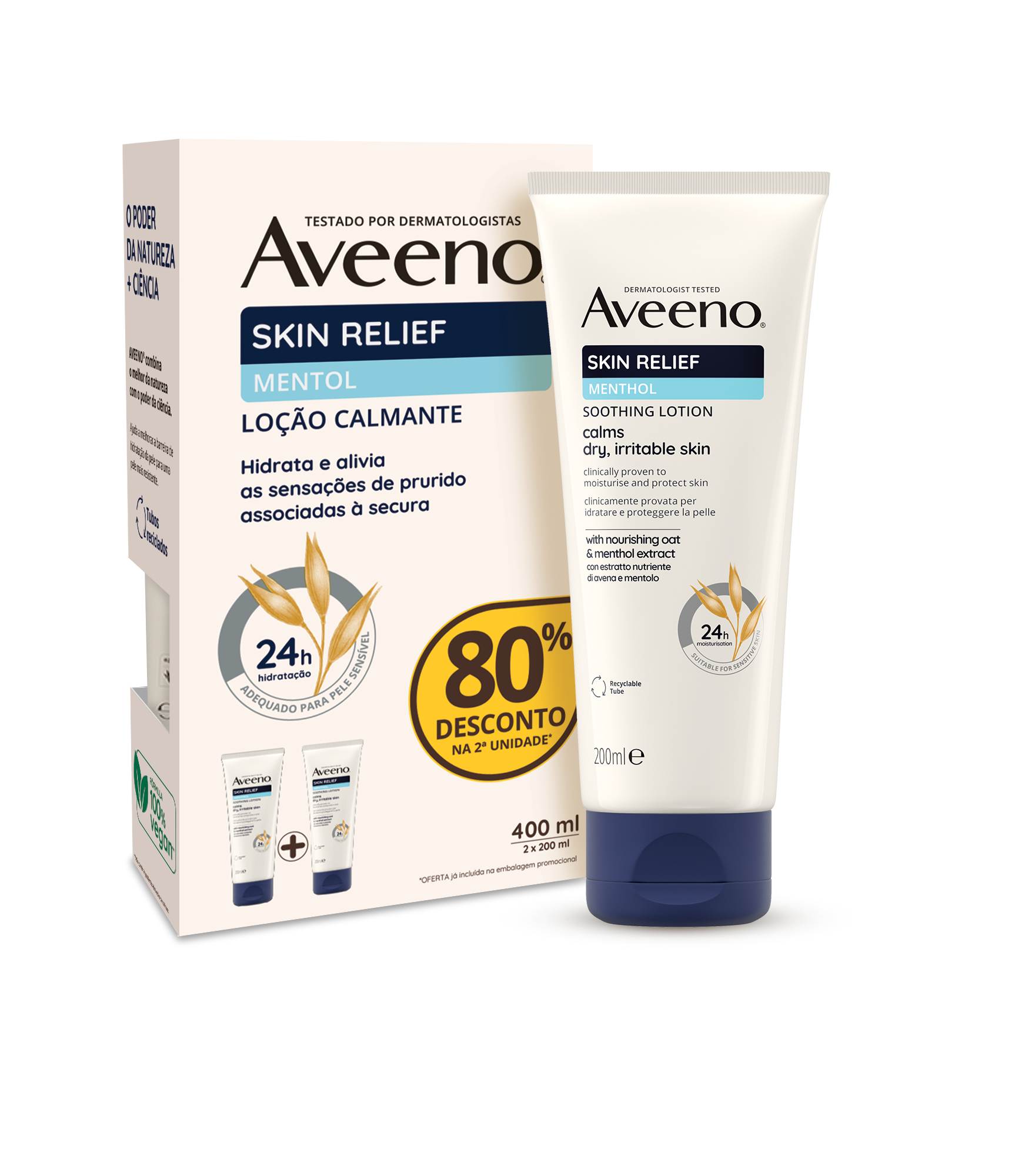 AVEENO SKIN RELIEF MENTHOL LENITIVE CREAM PROMO 2x200mL
