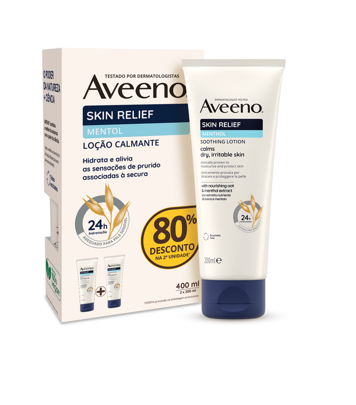 Aveeno Skin Relief Creme Lenitivo Mentol 2x200mL