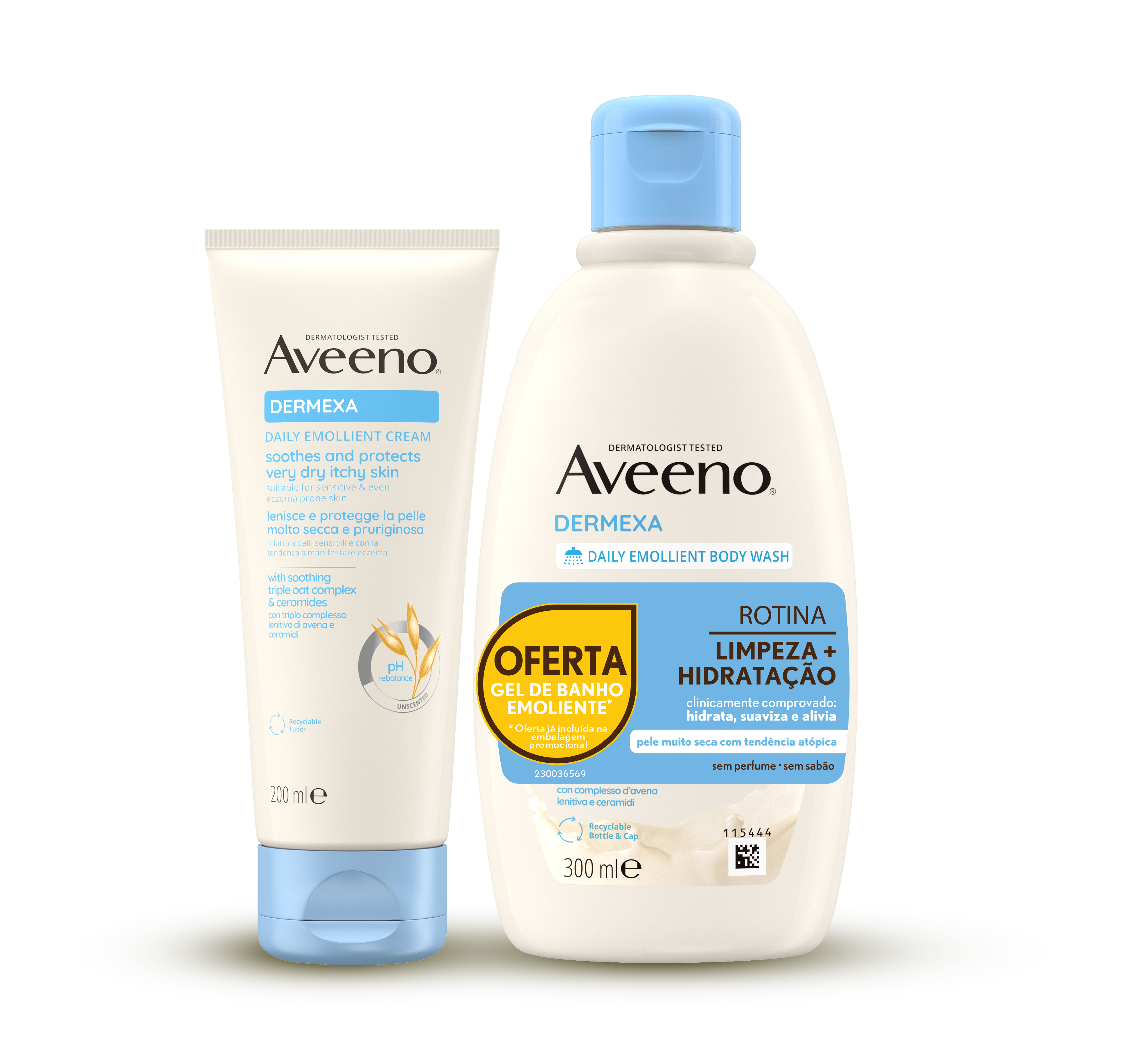 AVEENO DERMEXA ROUTINE EMOLLIENT CREAM + EMOLLIENT SHOWER GEL PROMO