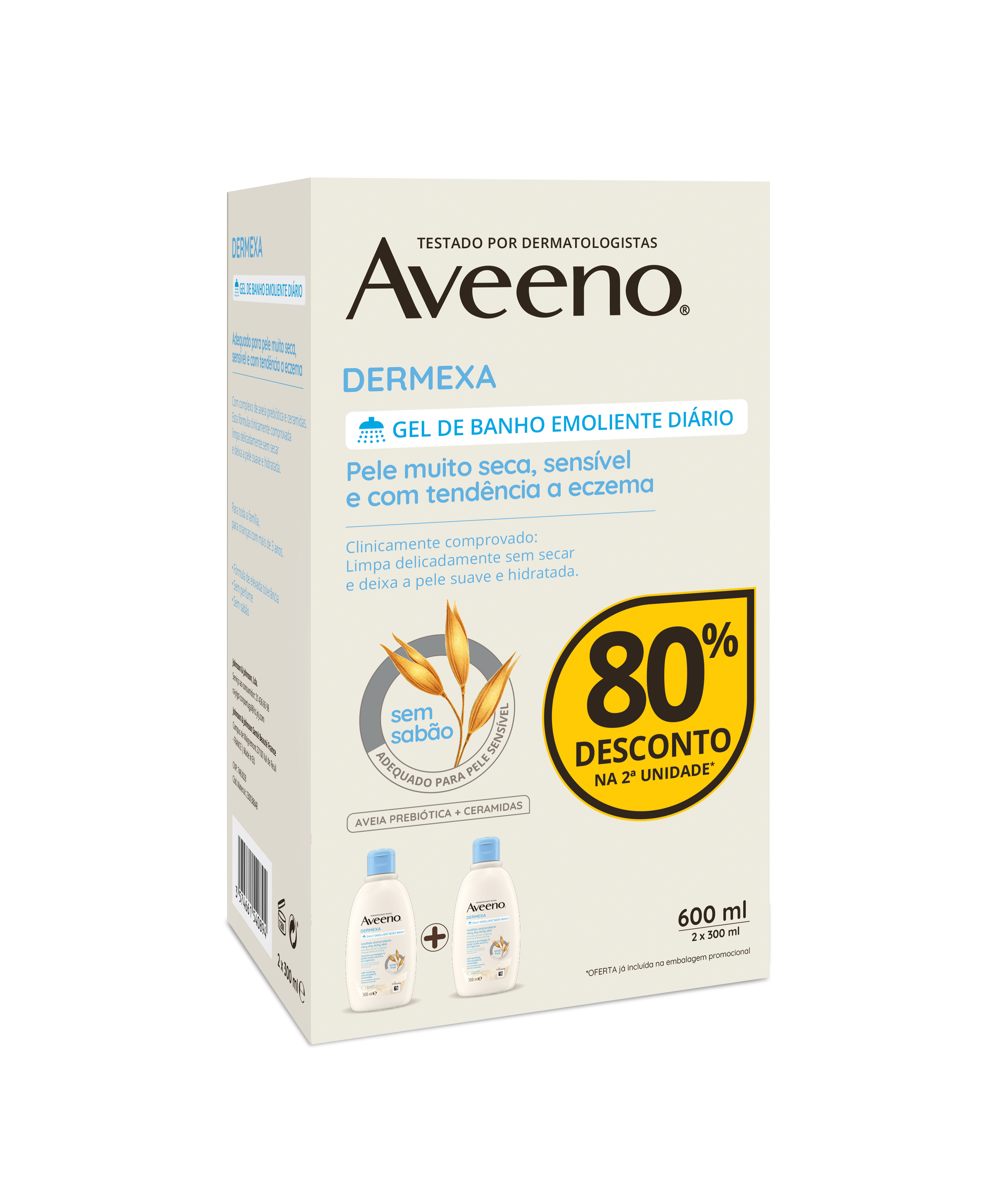 AVEENO DERMEXA EMOLLIENT SHOWER GEL PROMO 2x300mL
