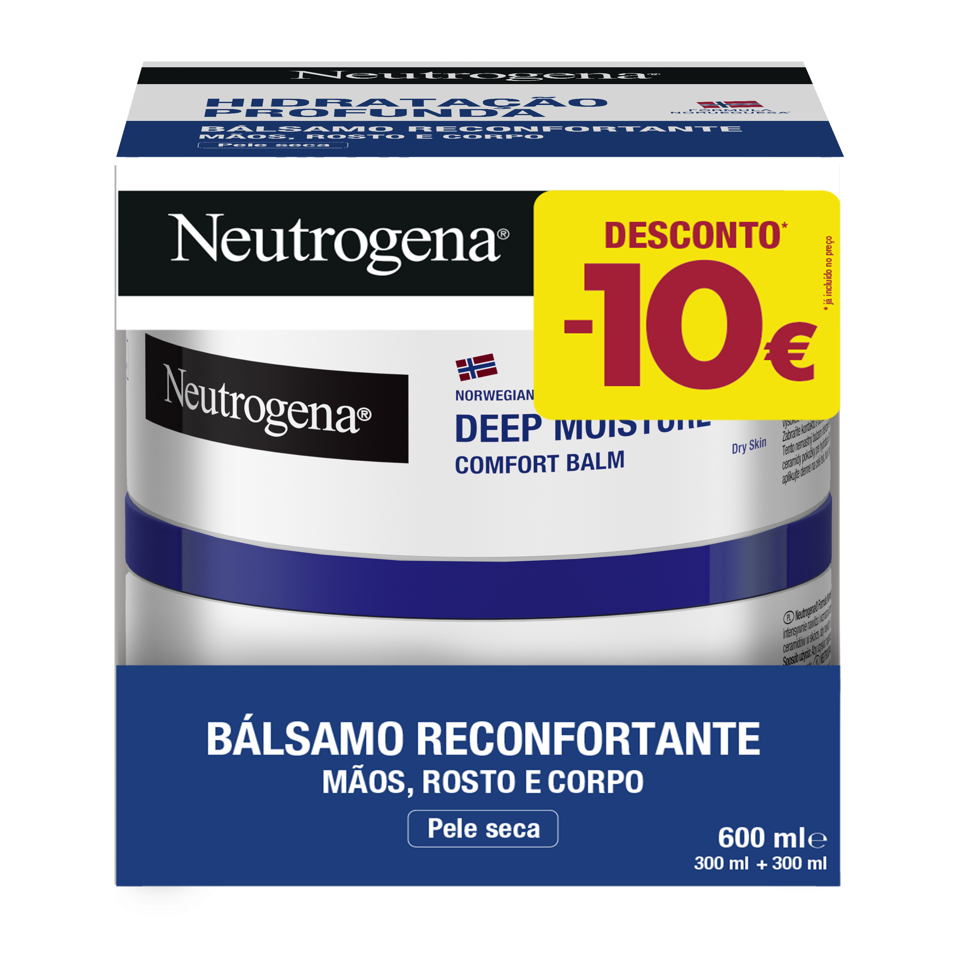 NEUTROGENA Norwegian Formula® Fast-Absorbing Comfort and Deep Hydration Balm 2 x 300ml Promo