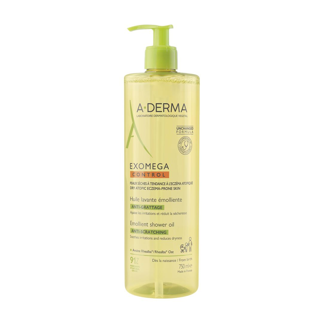 A-Derma Exomega Control Óleo de limpeza emoliente antiprurido 750mL