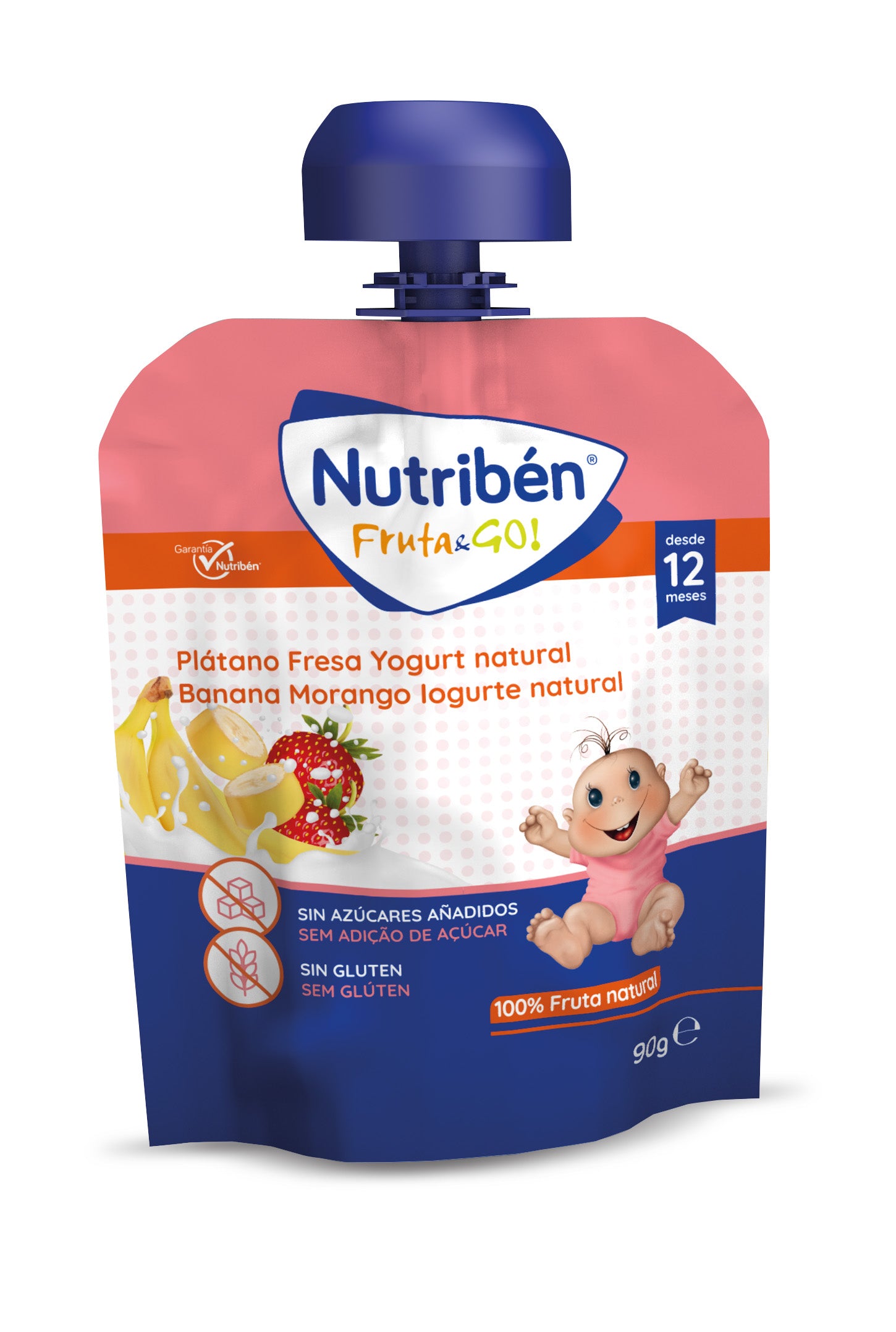 Nutribén Fruta&go! Banana, Strawberry and Natural Yogurt 90g