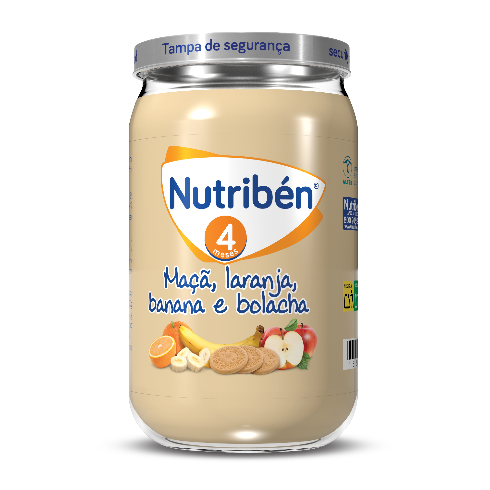 Nutribén apple, orange, banana and biscuit flavored jar, 235g