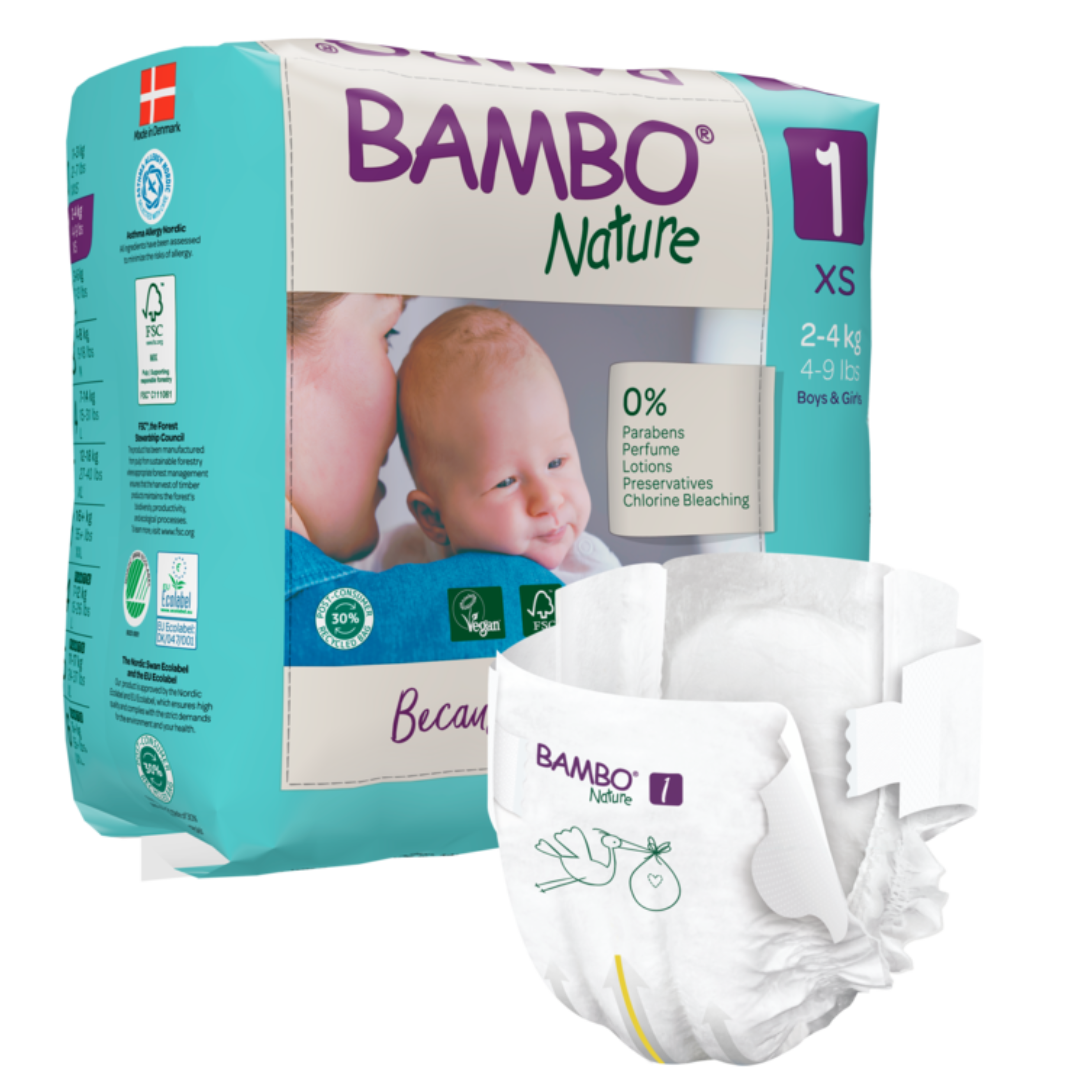 Bambo Eco-Friendly Baby Diapers Size 2 3-6 kg