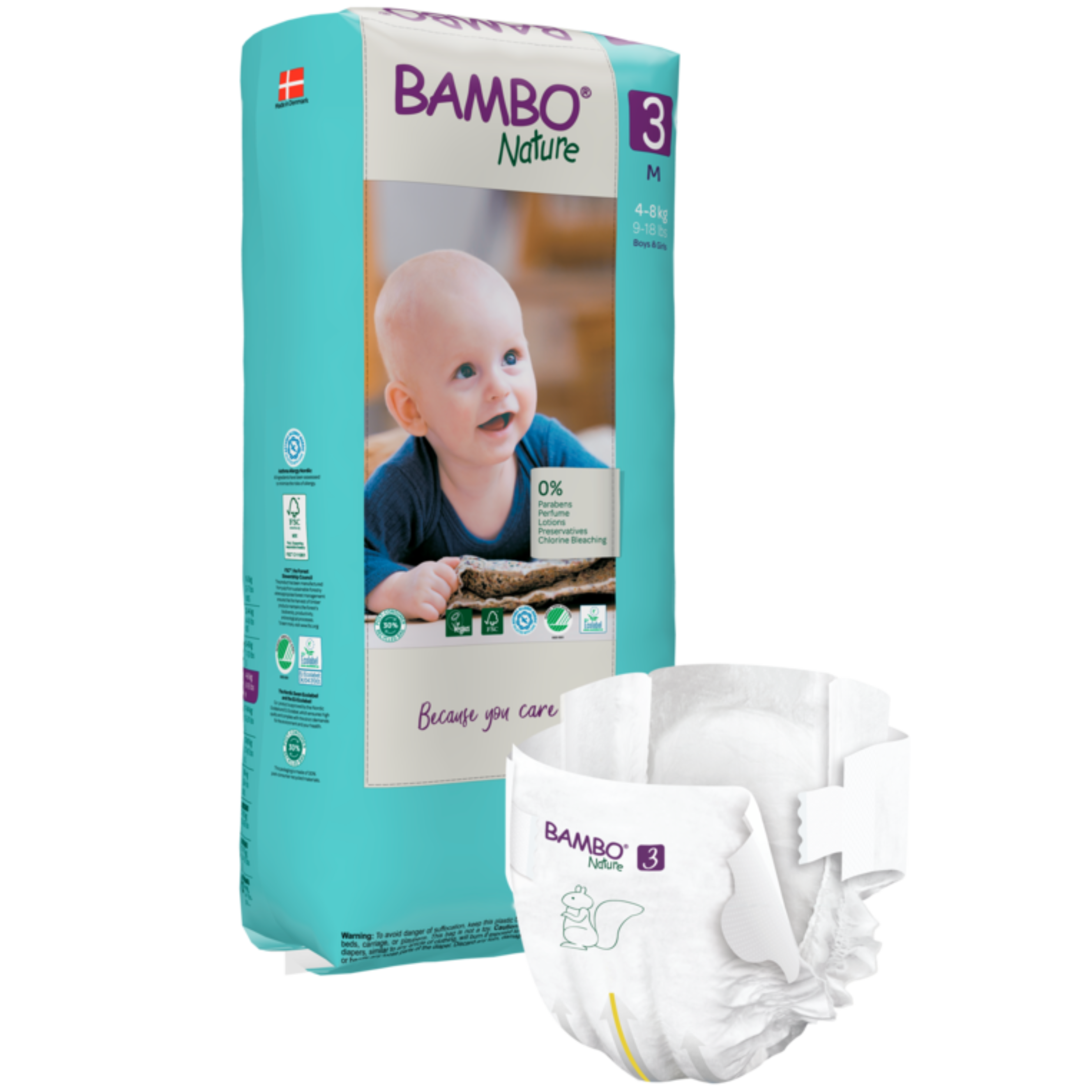 Bambo PACK XL Eco-Friendly Diapers Size 3 4-8 kg