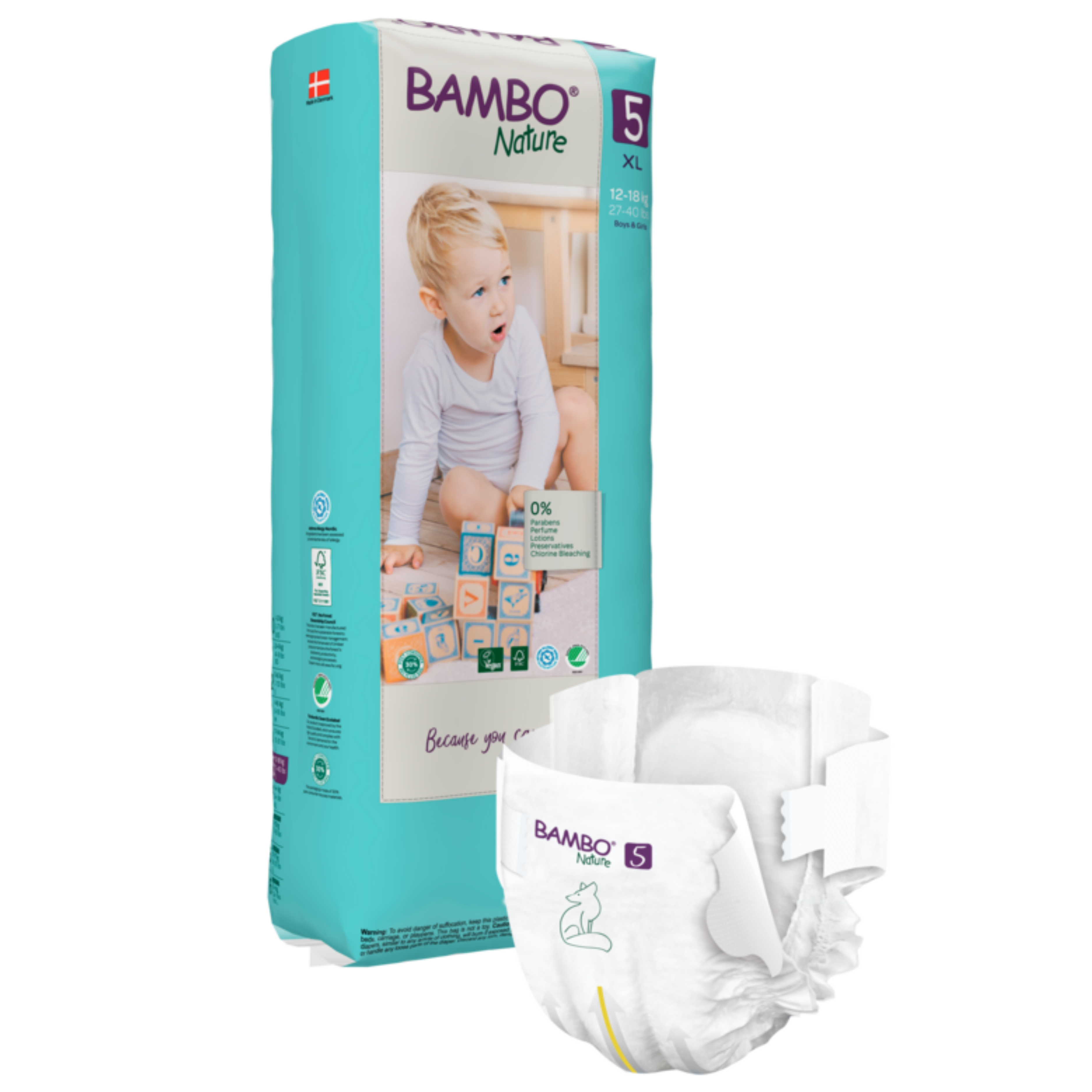 Bambo PACK XL Eco-Friendly Diapers Size 5 12-18kg