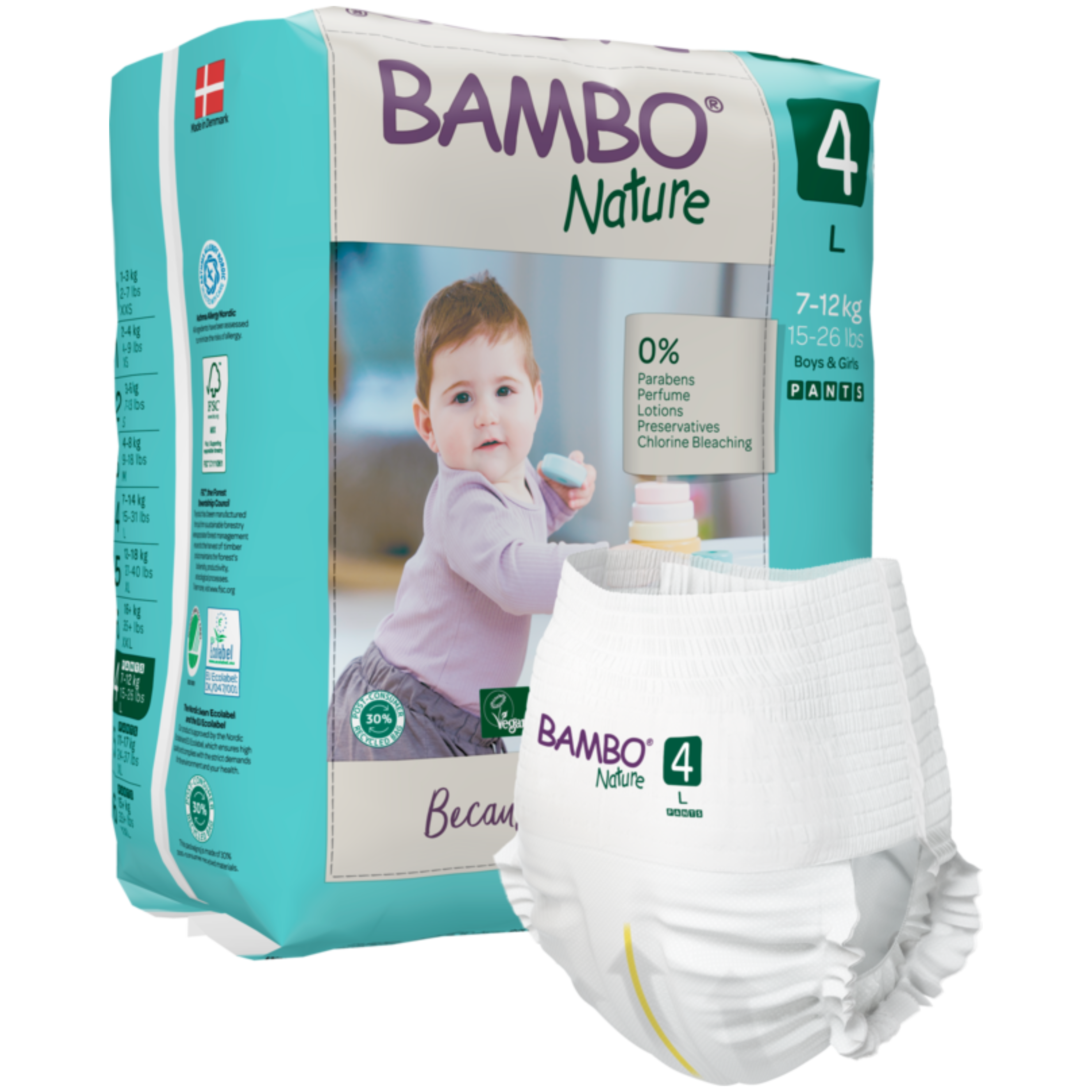 Bambo Fraldas Cueca Ecológicas T4 7-14 kg