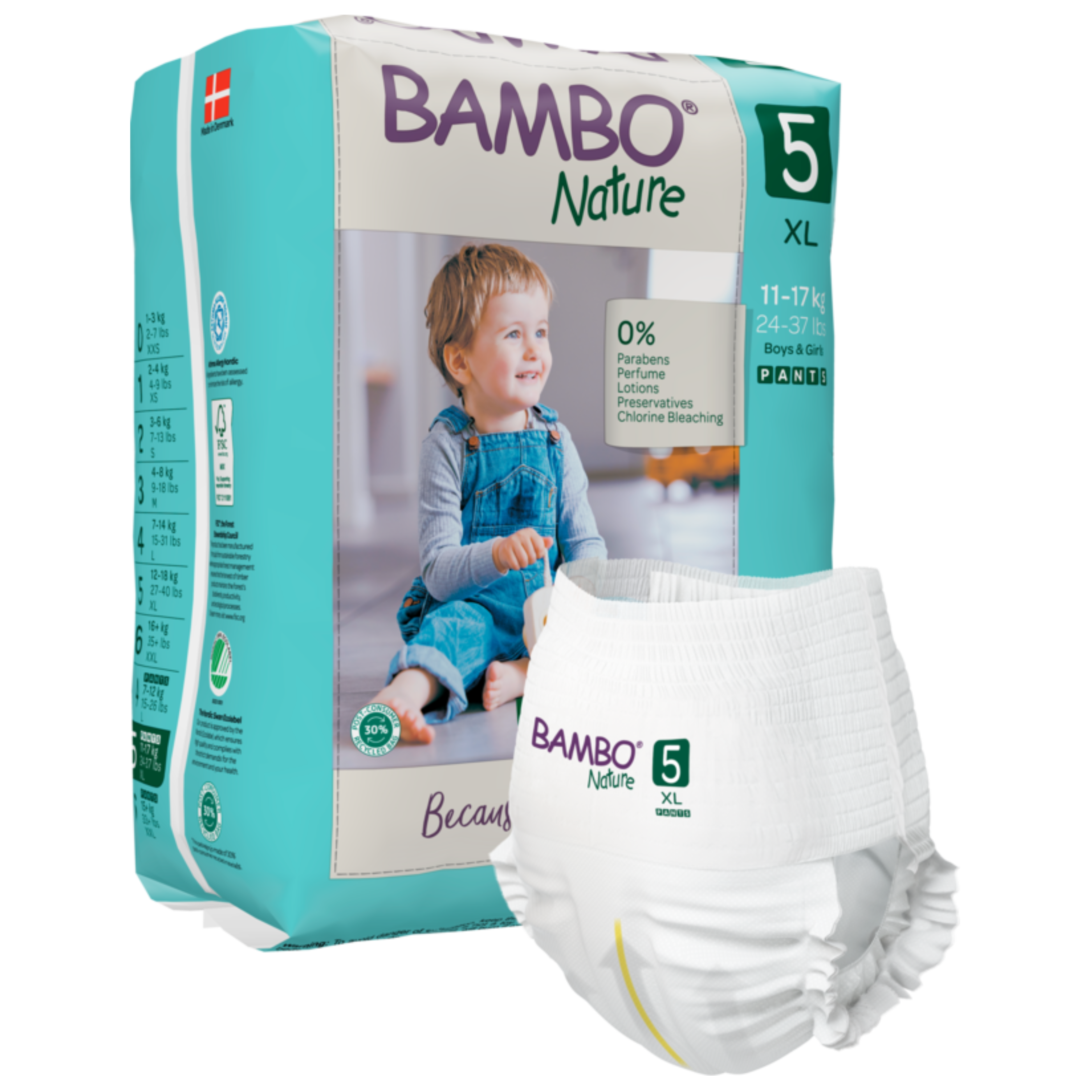 Bambo Fraldas Cueca Ecológicas T5 12-18kg