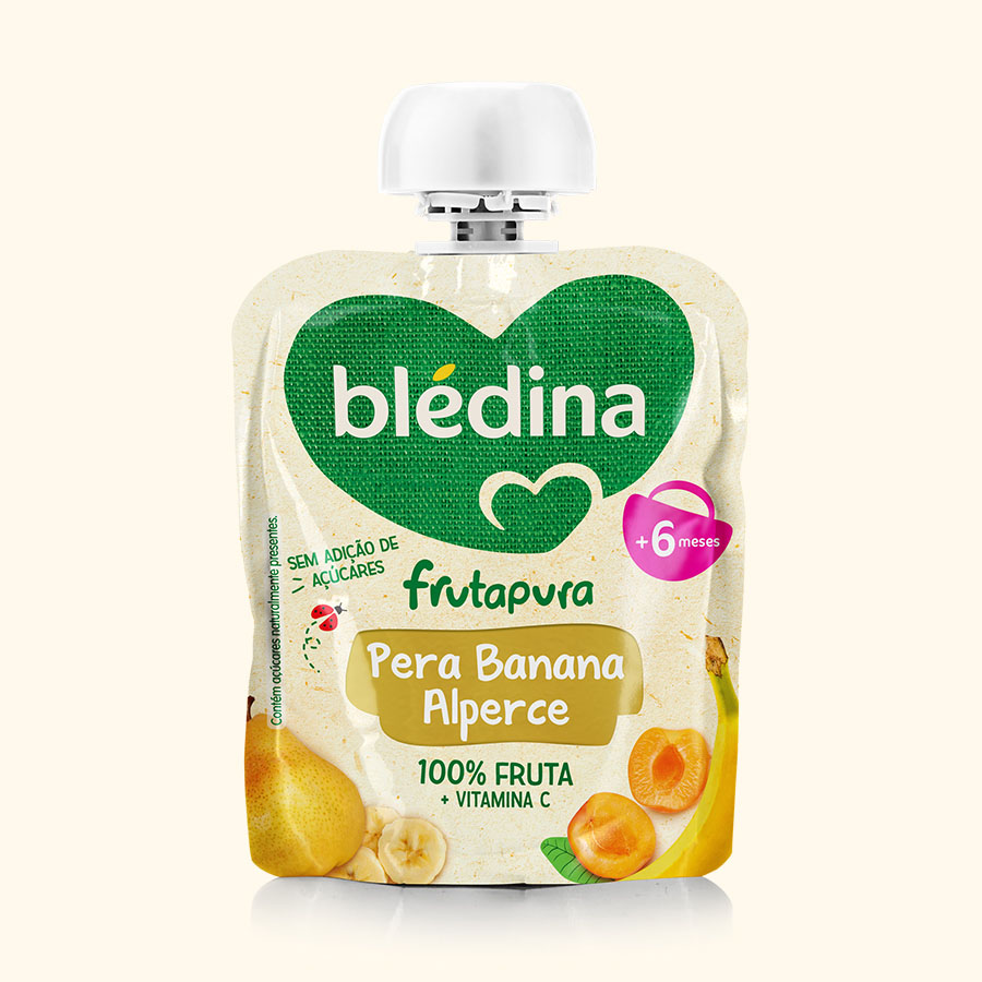 Blédina Frutapura Saqueta Banana Pêra Alperce 90g +6m