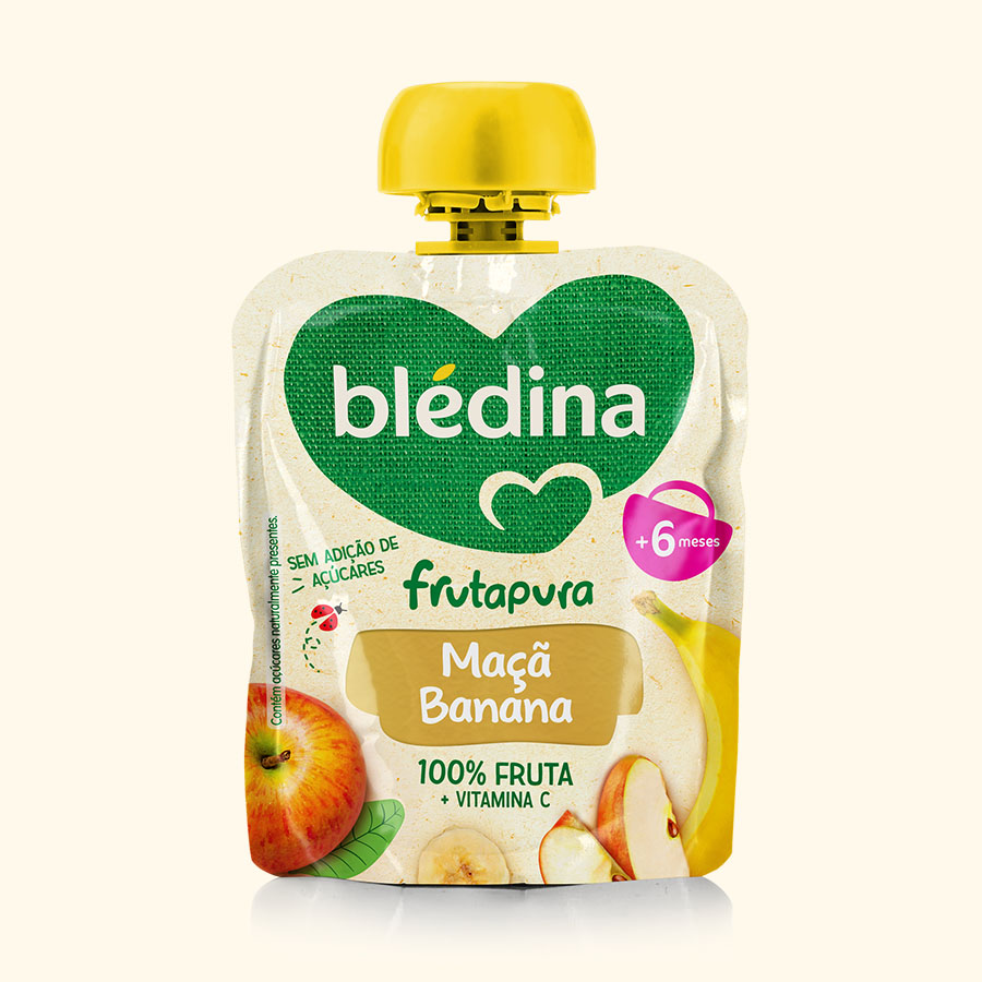 Blédina Frutapura Saqueta Maçã e Banana 90g +6m