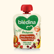 Blédina Frutapura Saqueta Maçã, Morango, Banana e Cereja 90g +1