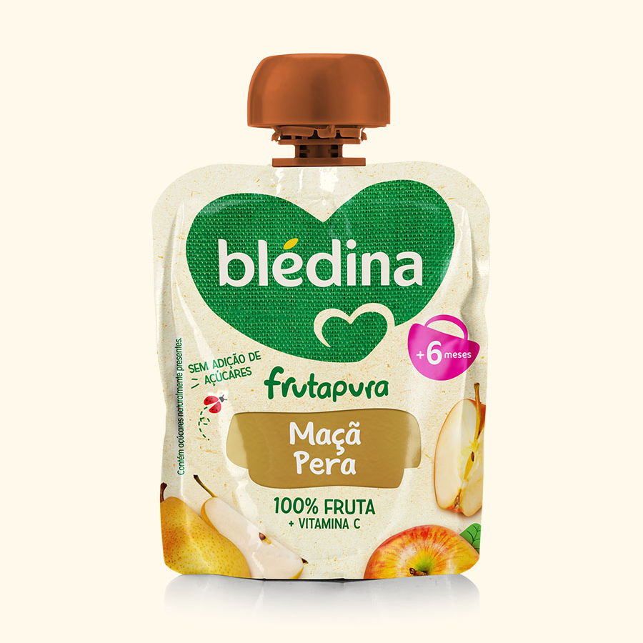 Blédina Frutapura Saqueta Maçã e Pêra 90g +6m