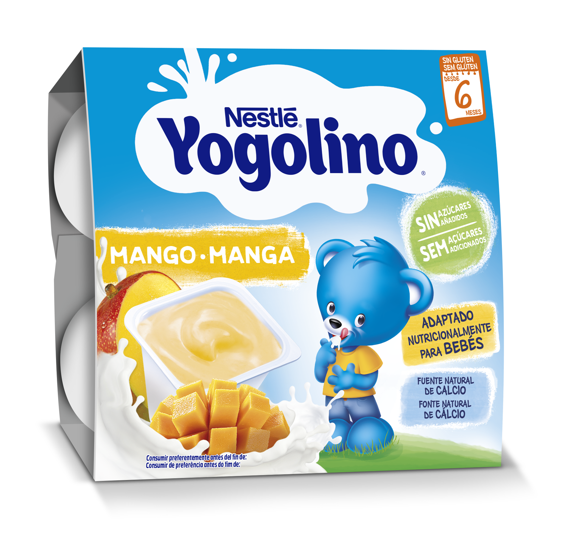 YOGOLINO Mango 0% Added Sugars 4x100g