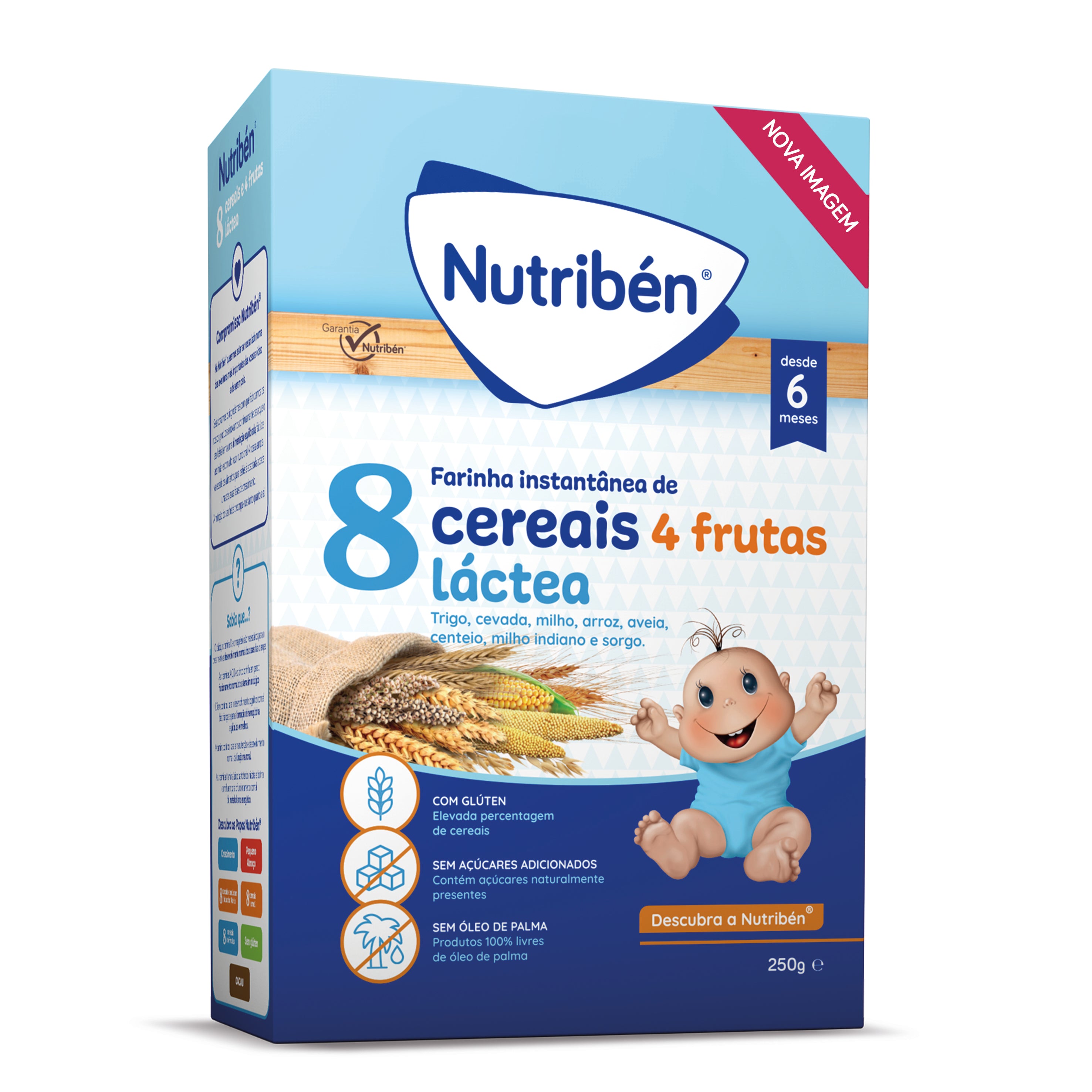 Nutribén Papa Láctea 8 cereais 4 frutas 250g