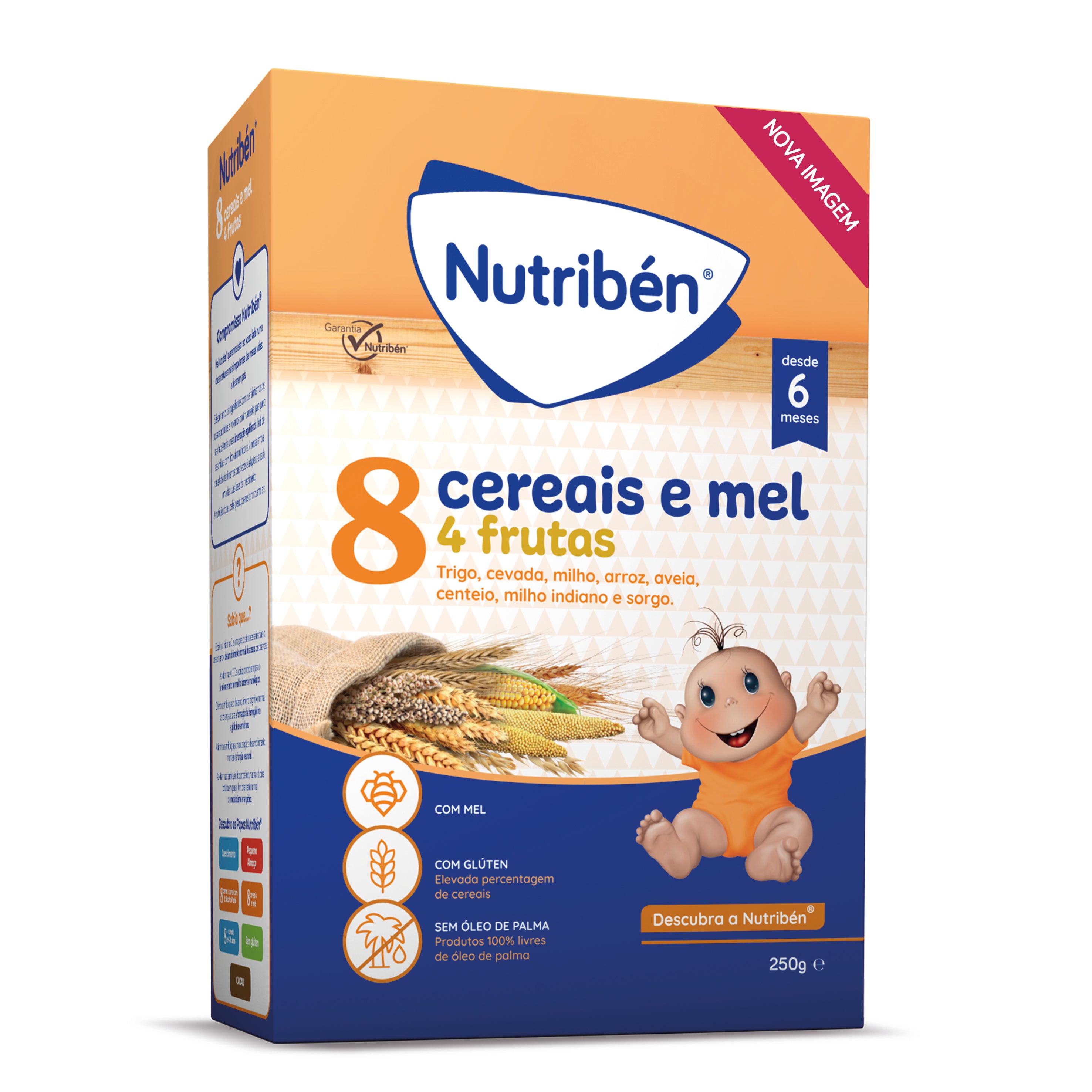 Nutribén Papa Não Láctea 8 Cereais e mel 4 frutas 250g