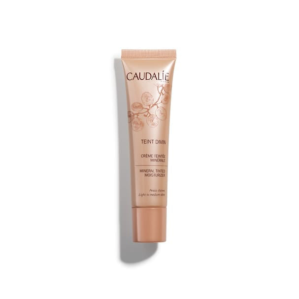 Caudalie Teint Divin Creme com Cor Mineral Peles Claras 30mL