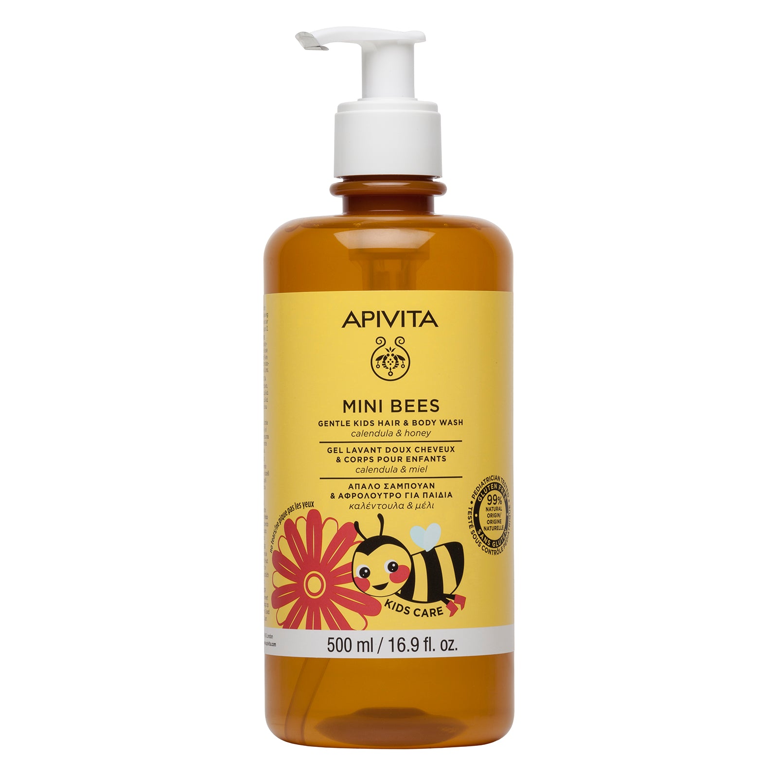 APIVITA Mini Bees Gel de Banho Para Cabelo e Corpo Infantil 500ml