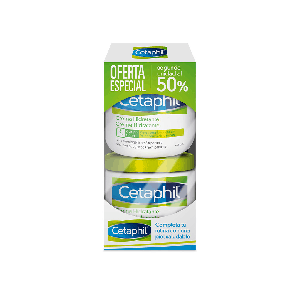Cetaphil Duo Creme Corpo Hidratante Pele Seca 2x453g com Desconto de 50% na 2ª Embalagem