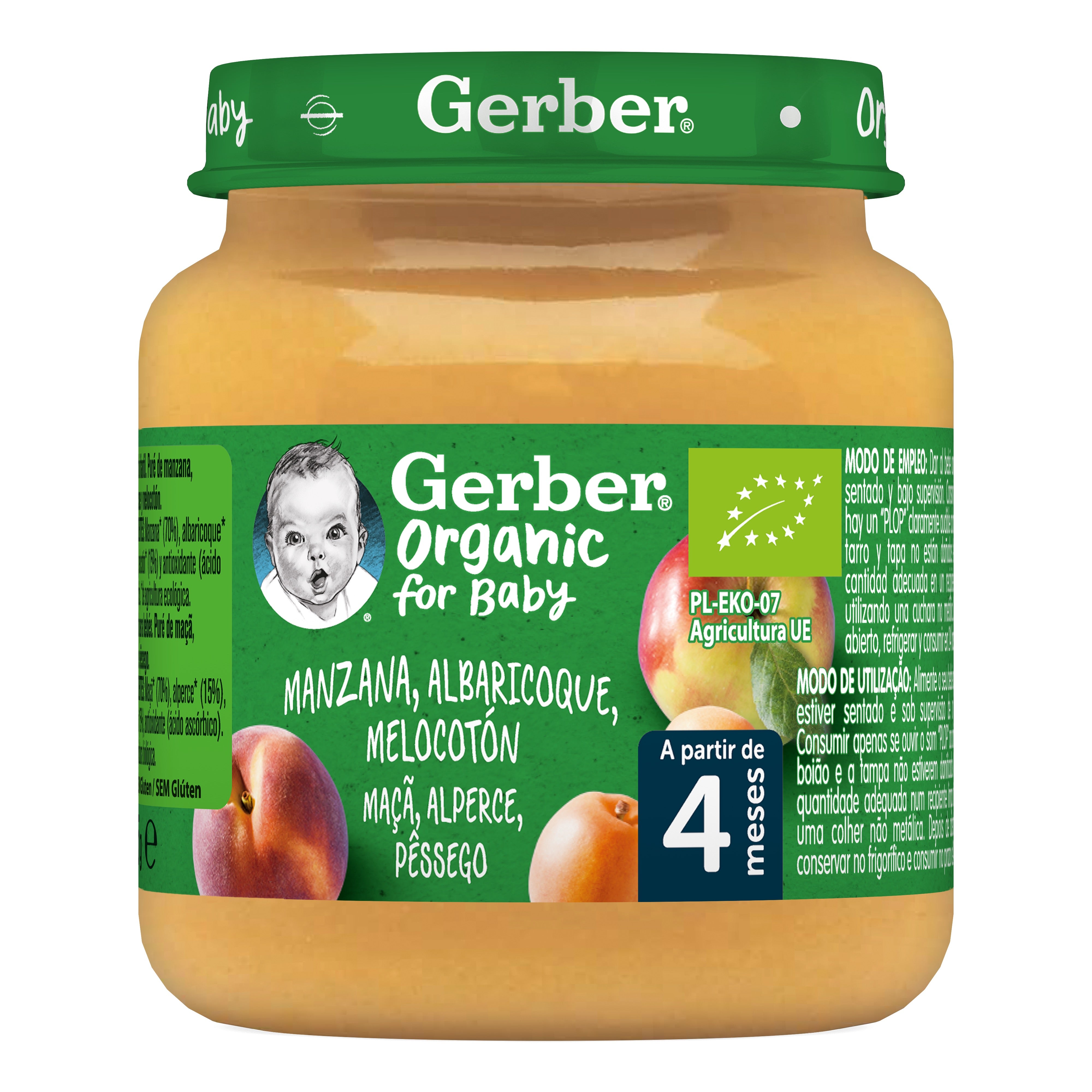 Nestlé Gerber Organic Maçã Alperce Pêssego 125g