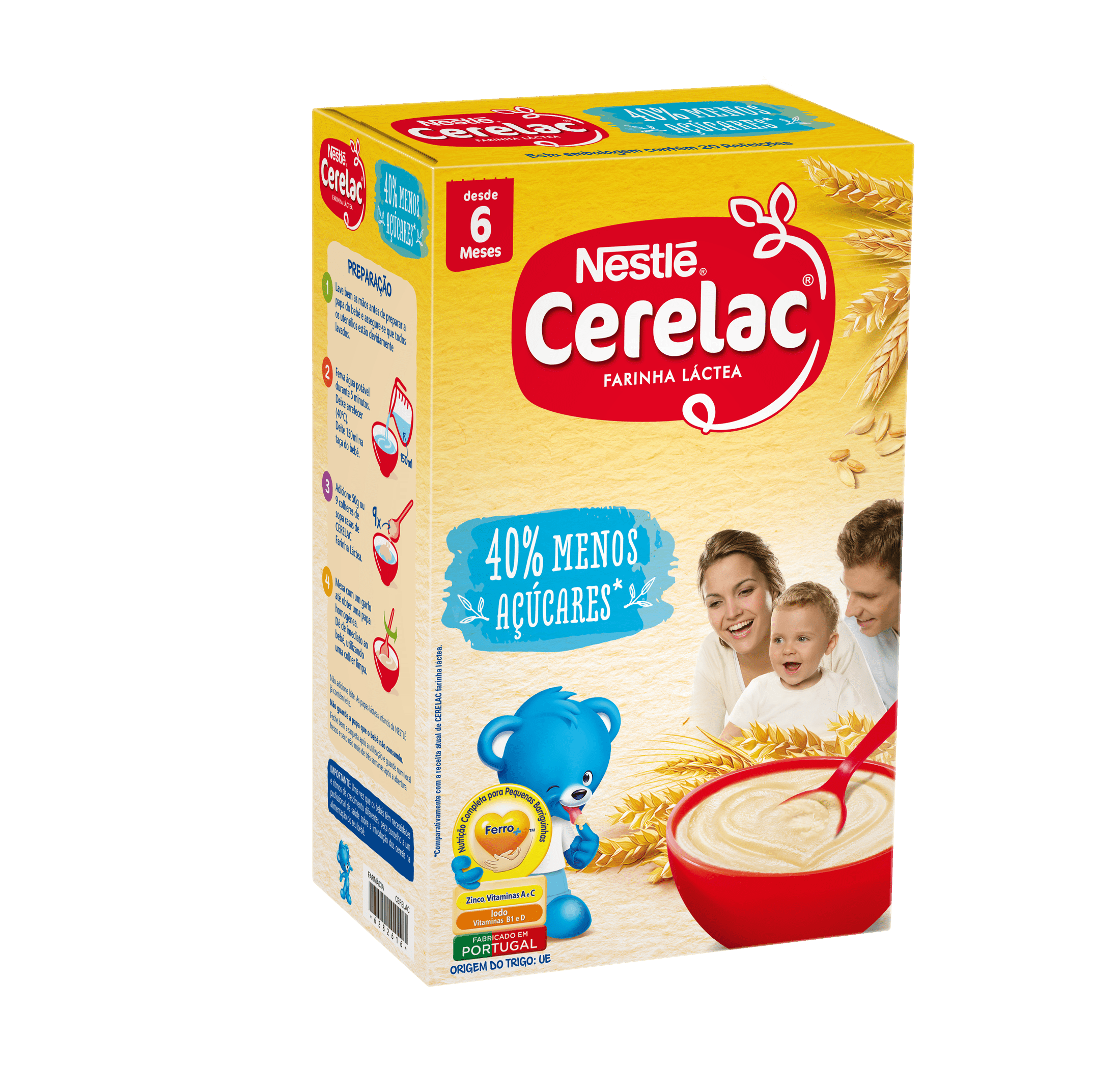 Nestlé Cerelac Farinha Láctea -40% Açúcares 900g