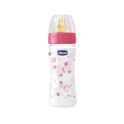 Chicco Biberão Benessere com Tetina em Látex Rosa 250mL (2m+)