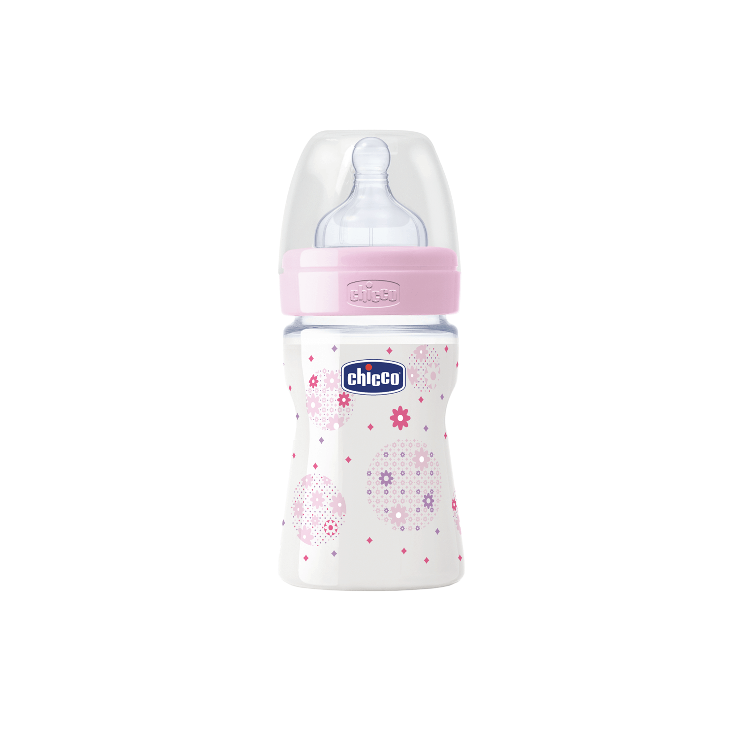 Chicco Biberão Benessere com Tetina em Silicone Rosa 150mL (0m+)