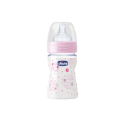 Chicco Biberão Benessere com Tetina em Silicone Rosa 150mL (0m+)