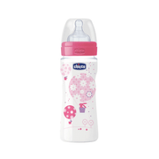 Chicco Biberão Benessere com Tetina em Silicone Rosa 330mL (4m+)