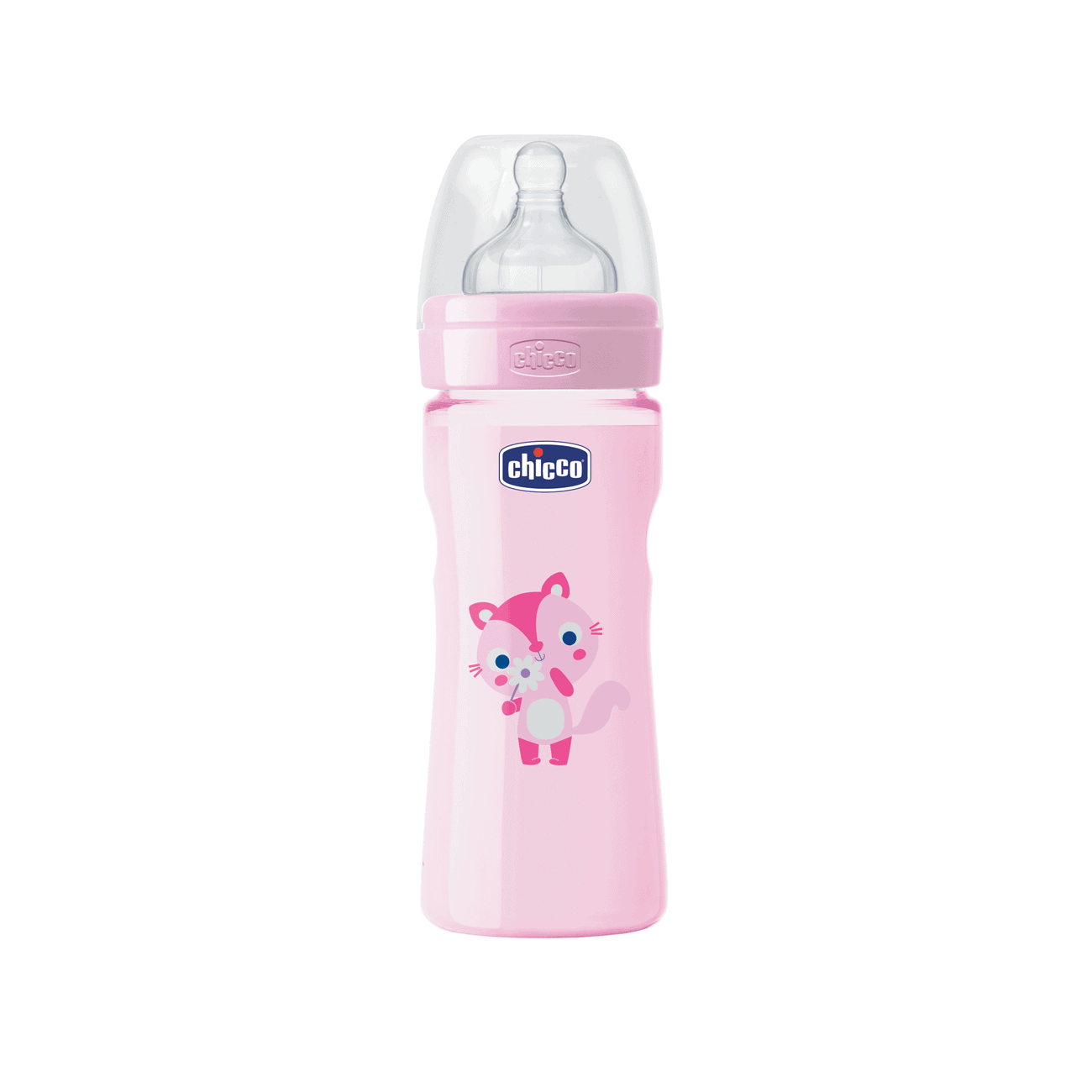 Chicco Biberão Benessere Well-Being com Tetina em Silicone Rosa 250mL (2m+)