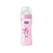 Chicco Biberão Benessere Well-Being com Tetina em Silicone Rosa 250mL (2m+)