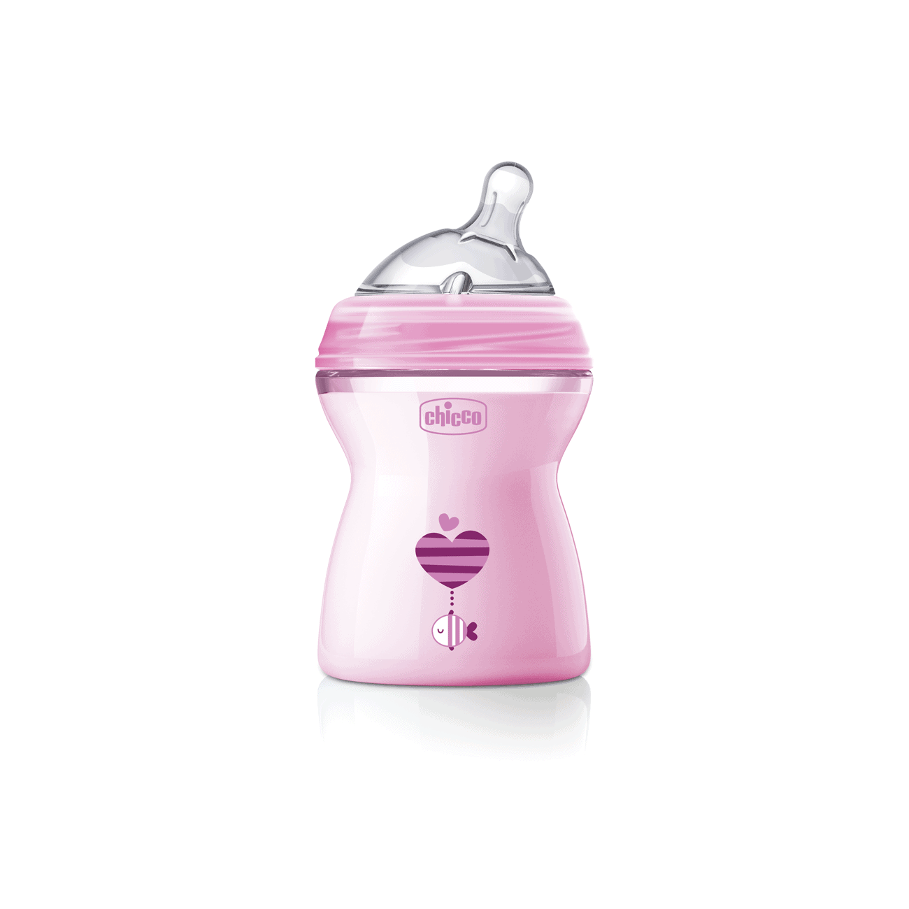 Chicco Biberão Natural Feeling Silicone Rosa 250mL (2m+)